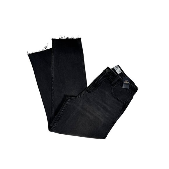 Hollister Women's Curvy High Rise Mom Vintage Jeans Black 5R Size 27 Frayed Hem - Picture 5 of 5